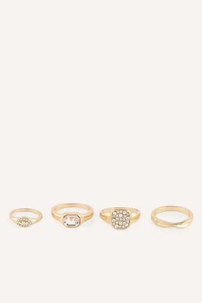 DeFacto Women's Stone Detailed 4-Piece Ring I8783Axns