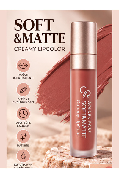 Soft & Matte Creamy LipColor Mat Likit Ruj – Gül Kurusu Tonu
