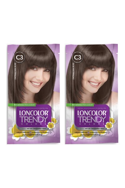 Trendy Col 2x Συσκευασία Loncolor Μοντέρνα Χρώματα C3 Soul Blues Καστανό Ημιμ...