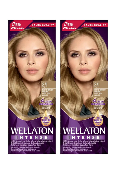 Wellaton Pachet 2x Vopsea de păr permanentă Blond cenușiu deschis 8/1, 110ml