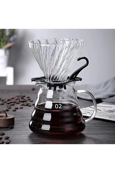 Monoptilon إبريق قهوة زجاجي سعة 600 مل مع فلتر تقطير، طقم تقطير يدوي زجاجي، ص...