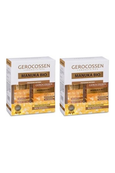 GEROCOSSEN Pachet 2x Set cadou: Cremă de zi antirid bio Mannuka 50 ml și Apă ...