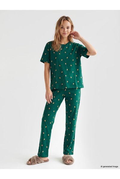 LC Waikiki Cookie Man Printed Women's Pajama Set for Style Enthusiasts from U...