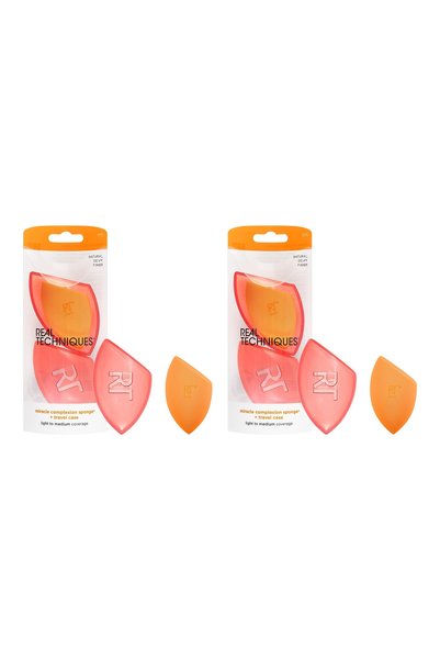 Real Techniques Pachet de 2 bureți de machiaj Miracle Complexion pentru fond ...