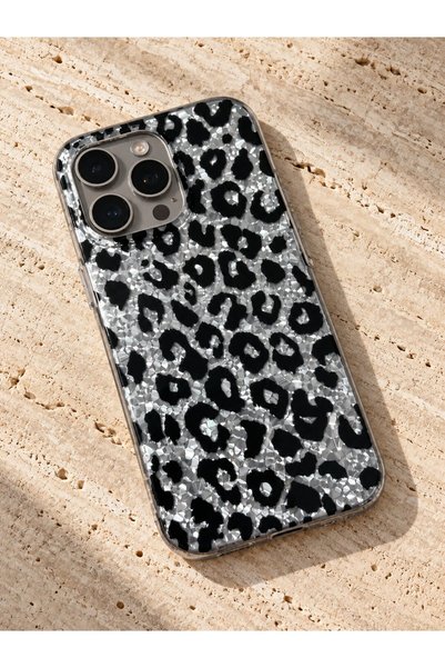 ELMALI STORE iPhone 18 Pro Compatible Leopard Case with Hologram Mosaic Patte...
