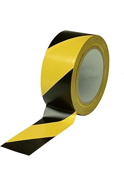 MARKQ [Pack of 4] Hazard Warning Tape [2" x 20 Yards] Black & Yellow Adhesive...