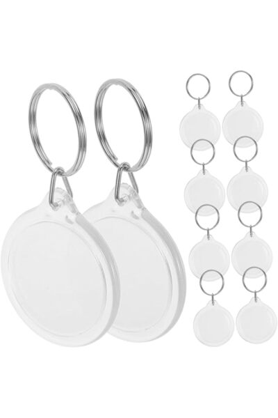 Baluue 35pcs round Photo Keychain Blanks Transparent Acrylic Picture Frame Ke...