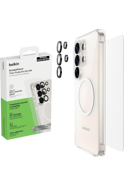 Belkin Limited طقم حماية Belkin ScreenForce Titan لهاتف Galaxy S26 Ultra؛ يتض...
