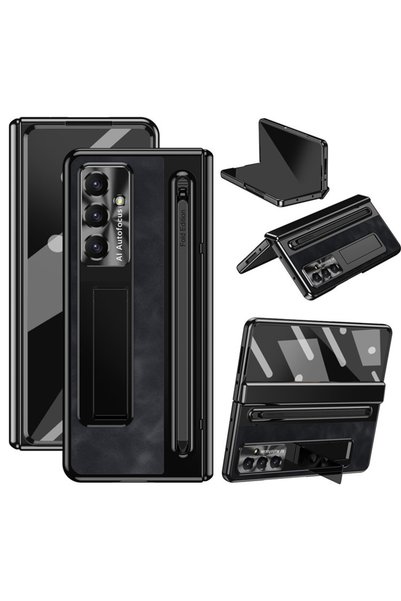 XGSM Husă din piele pentru Samsung Galaxy Z Fold7 5G, cu suport, sticlă și st...