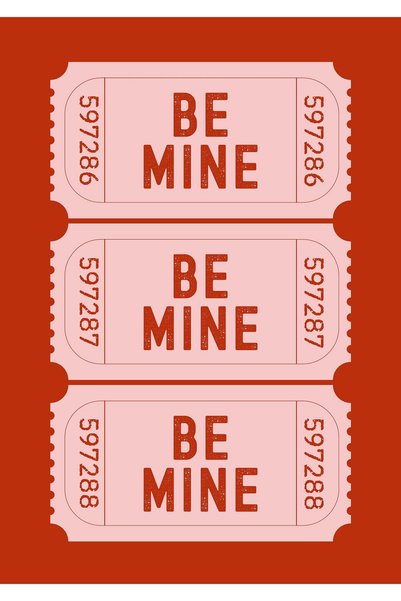 BLANKD Be Mine Ticket Love Metal Poster - Magnetic Wall Art Print