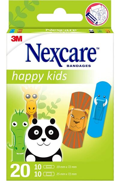 Nexcare Happy Kids Bandages/plasters Animals, Assorted Designs, 20 units/Pack...