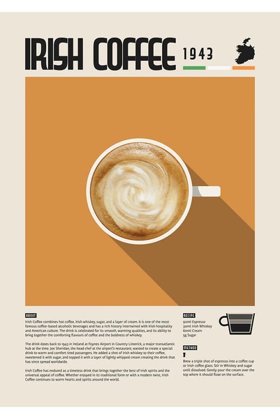 BLANKD Irish Coffee Metal Poster - Magnetic Wall Art Print