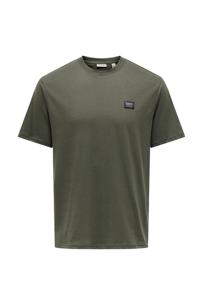 Only & Sons Green Men's Printed T-Shirt 22033190 Onsdawson Life Reg Ss Tee