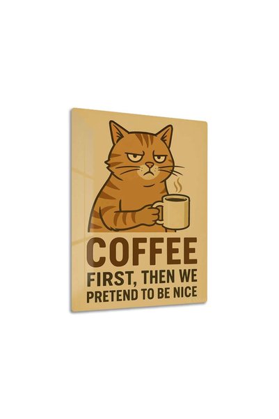 BLANKD Coffee First Metal Poster - Magnetic Wall Art Print