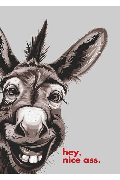 BLANKD Funny Donkey with Text Metal Poster - Magnetic Wall Art Print