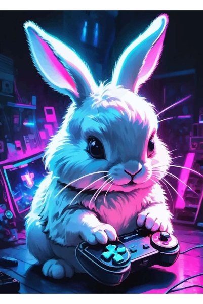 BLANKD Gamer Bunny Gaming Metal Poster - Magnetic Wall Art Print