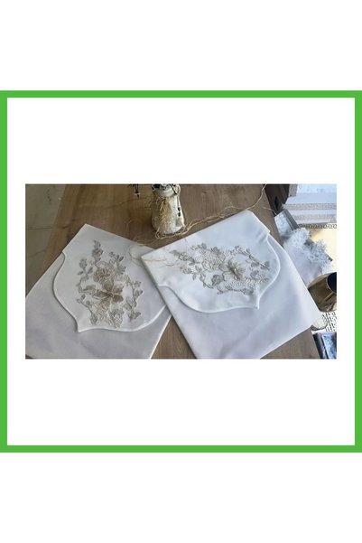 VAVENİ Fransız Güpürlü Zarf Bohça Nişan Söz Saten Bohça Lüks 3 Boyutlu Çeyizlik Bohça 50x50 cm 1 ARZ