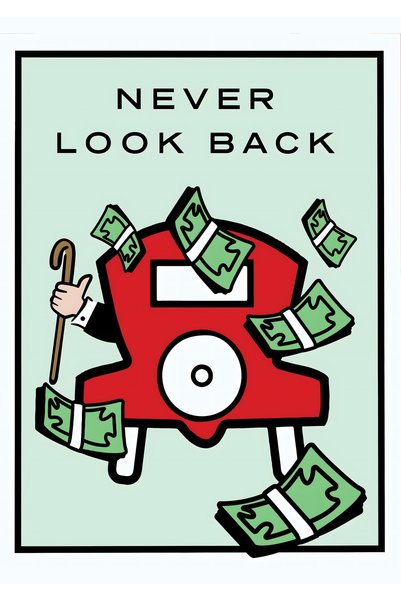 BLANKD Monopoly Never Look Back Pop Art Metal Poster - Magnetic Wall Art Print