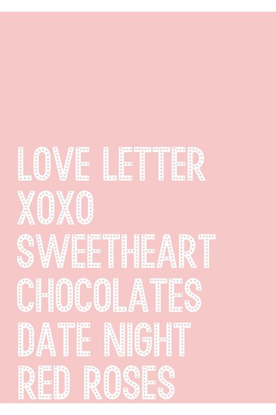 BLANKD V Day Words Love Metal Poster - Magnetic Wall Art Print