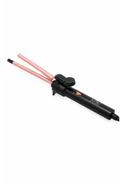 LAC Thin Barrel Curling Iron, Pink Twin Ceramic Barrels Hair Curler, Spring C...