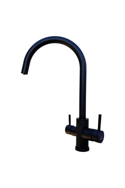 Aqua Solution Baterie bucatarie 3 cai, ProLine Turn inox 304 negru mat, apa f...