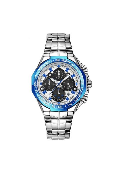 Bluejw WWOOR 8868 Fashion Men's Quartz Watch Sporty Stainless Steel Strap Sev...