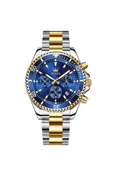 Bluejw Olevs 2870 Fashion Men's Wristwatch Moon Phase Luminous Waterproof Clo...