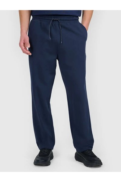 4F Pantaloni casual bărbați M1809, Albastru marin, 100% bumbac, Colecția Spor...