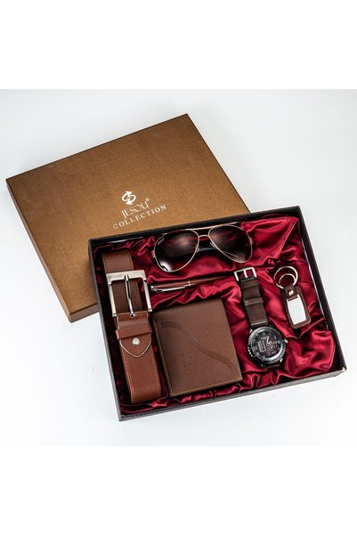 Bluejw Men's Gift Set Exquisite Packaging Watch+Belt Wallet Creative Minimali...