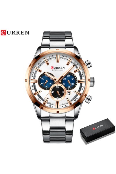 Bluejw CURREN 8355 Stainless Steel Men's Quartz Wrist Watches Luxury Fashion ...