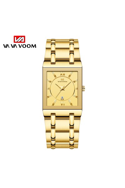 Bluejw Men Business Watch Simple Design Luxury Fashion Rectangular Black Gold...