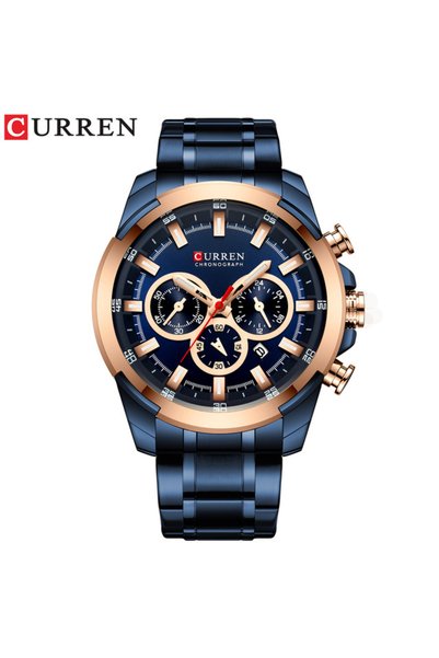 Bluejw ساعة يد رجالية CURREN 8361 مقاومة للماء مع خاصية الكرونوغراف، هدية للر...
