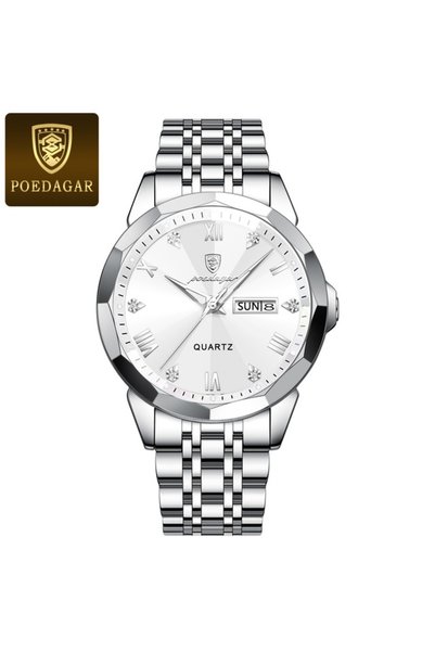 Bluejw POEDAGAR Men's Diamond Fashion Business Quartz Watches Luxury Reloj Fu...