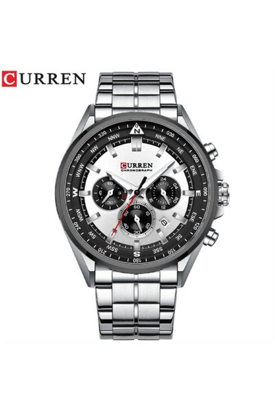 Bluejw ساعة CURREN 8399 الجديدة للرجال، ساعة يد رياضية أنيقة، كرونوغراف كوارت...
