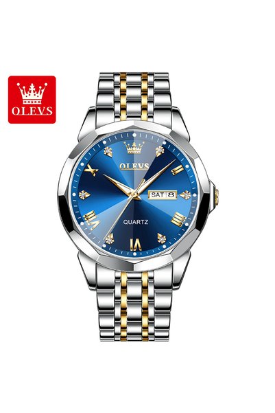 Bluejw ساعة OLEVS 9931 عالية الجودة، ساعة كوارتز فاخرة للرجال بتصميم كلاسيكي ...