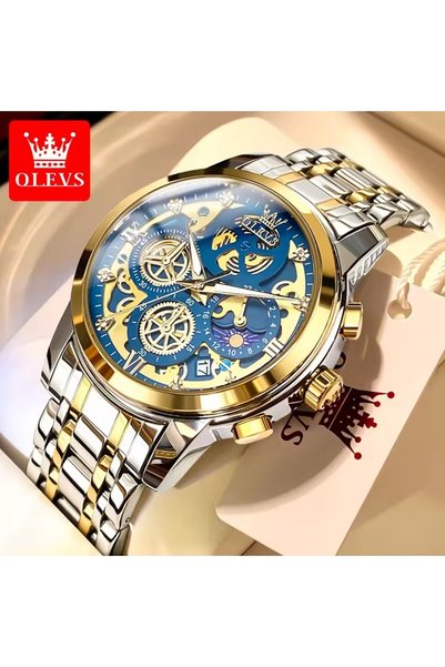 Bluejw ساعات OLEVS الفاخرة للرجال، ساعة كوارتز عالية الجودة، تصميم جديد، سوار...