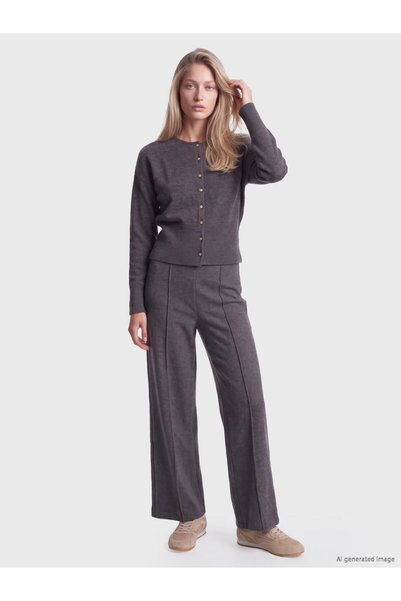 LC Waikiki Lcw Vision Anthracite Combed Cotton Straight Narrow & Slim Wide Le...