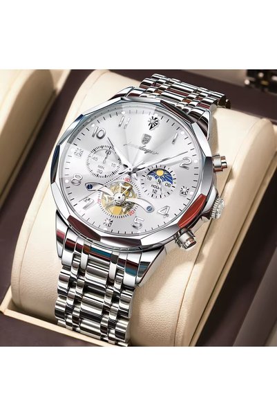 Bluejw POEDAGAR New Men's Watches Luxury Stainless Steel Diamond Dial Quartz ...