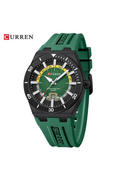 Bluejw ساعة رجالية أنيقة من CURREN 8491 مع سوار سيليكون، حركة كوارتز، تصميم ك...