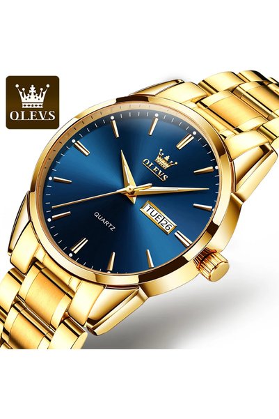 Bluejw ساعة OLEVS 6898 الكلاسيكية للرجال، ساعة يد رجالية عملية غير رسمية مع ك...