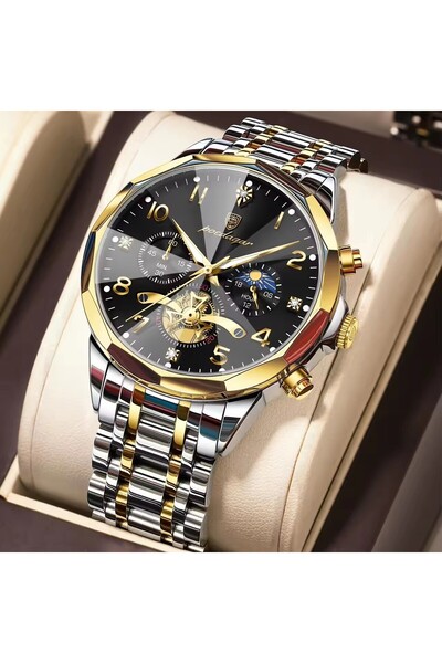 Bluejw POEDAGAR New Men's Watches Luxury Stainless Steel Diamond Dial Quartz ...