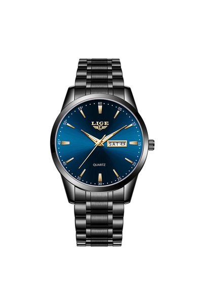 Bluejw ساعة يد رجالية فاخرة LIGE LG8970 بحركة كوارتز، ساعة أنيقة للأعمال مقاو...