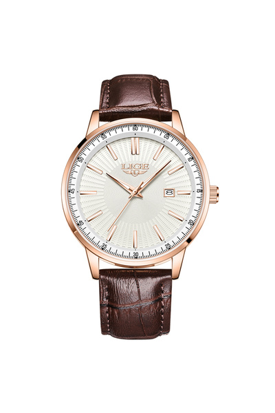 Bluejw LIGE LG89280 Wholesale Price Leather Watches Men Waterproof Luxury Ana...
