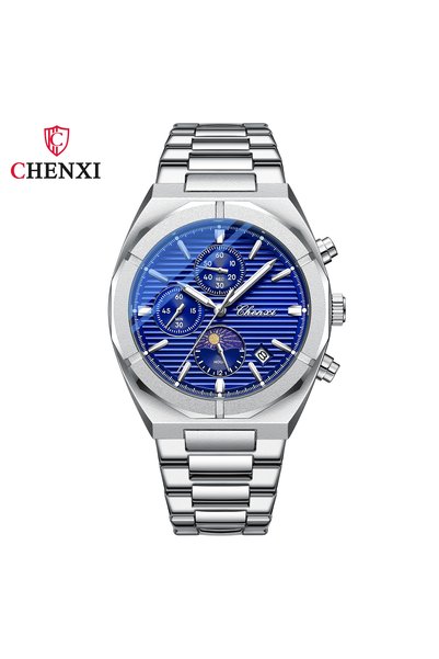 Bluejw ساعة يد رجالية CHENXI 962 جديدة، كوارتز، ستانلس ستيل، متعددة الوظائف، ...