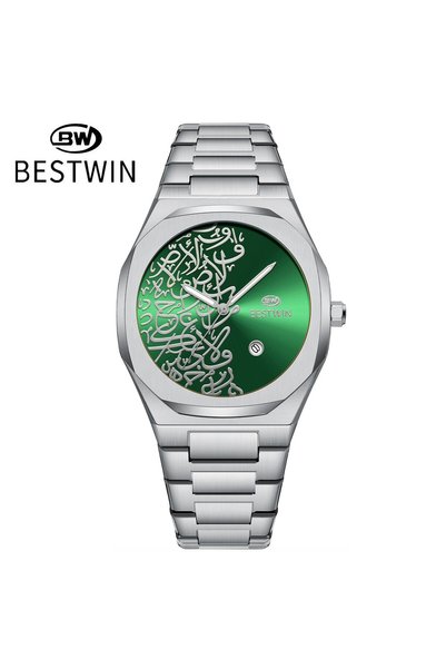 Bluejw ساعة رجالية جديدة من BESTWIN بتصميم عصري بنقش رخامي، شاشة بسيطة، سوار ...