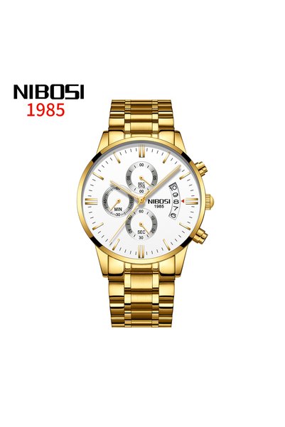Bluejw NIBOSI Gold Men Watches Luxury Famous Top Brand Men's Fashion Casual W...