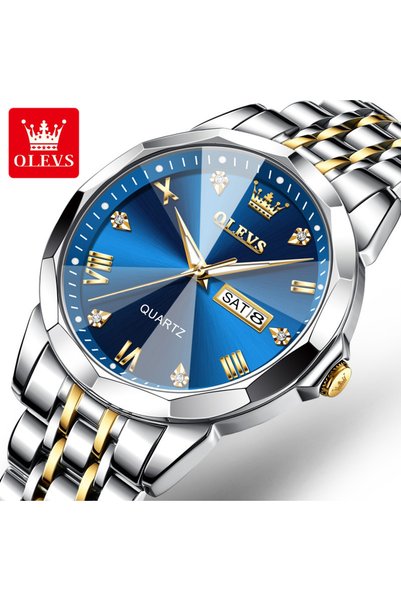 Bluejw Olevs 9931 New Trend Men Quartz Watch Double Calendar Luxury Business ...