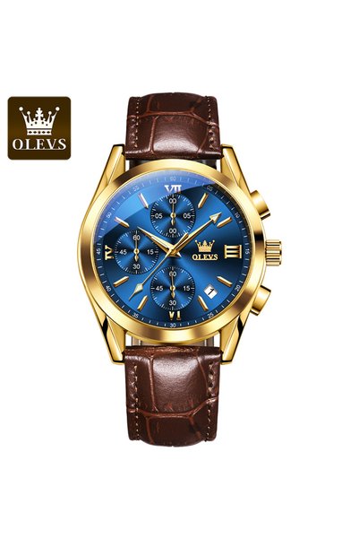 Bluejw ساعات OLEVS الجديدة للرجال، ماركة فاخرة، ساعة كوارتز فاخرة، جلد عالي ا...