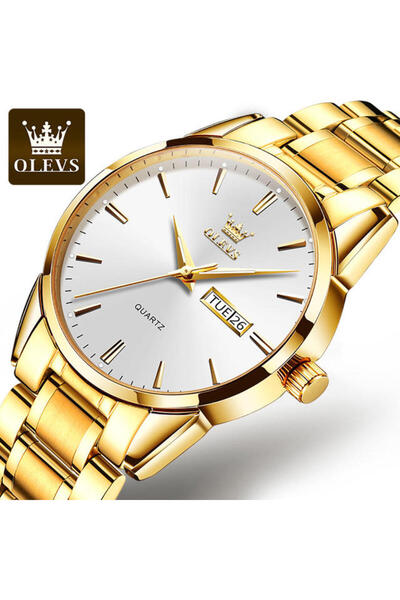 Bluejw OLEVS Hot Sell Men's Watch 6898 Gold Stainless Steel Waterproof Quartz...