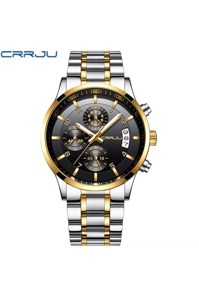 Bluejw CRRJU 2214 Quartz Watches for Men Luxury Waterproof Luminous Stainless...